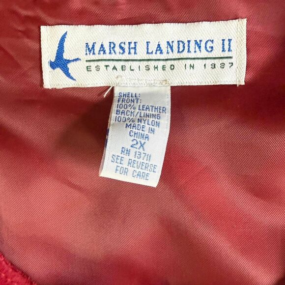 Marsh Landing II Red Suede Leather Vest Women 2X Plus Size Full Zip VTG - Picture 4 of 6